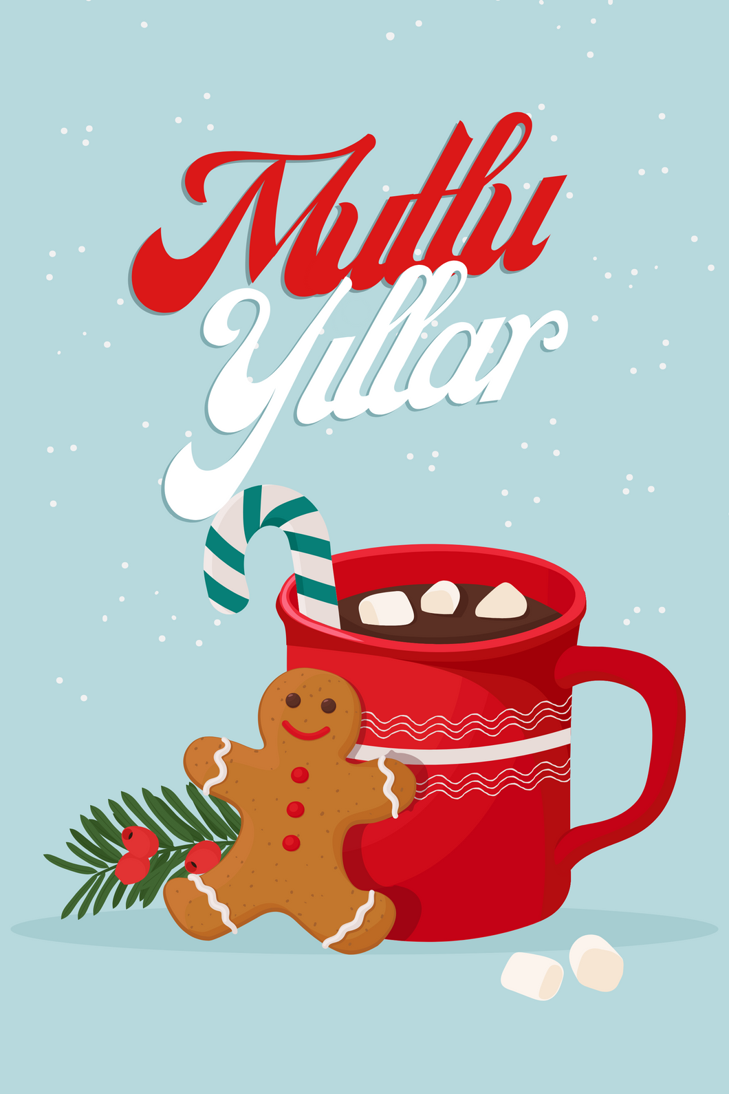 Geyikli Mutlu Yıllar Kutlama Kartı